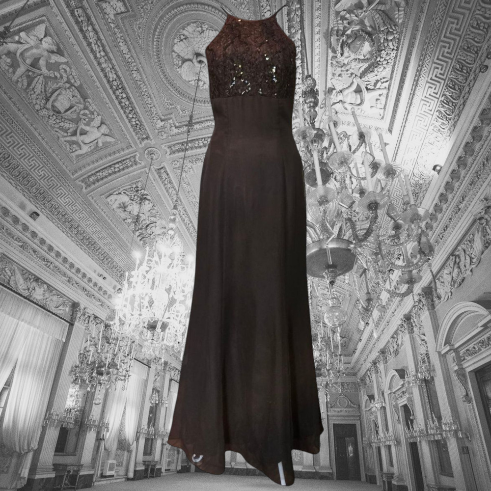 Vintage De Laru Formal 90's Halter Dress Size 5 6